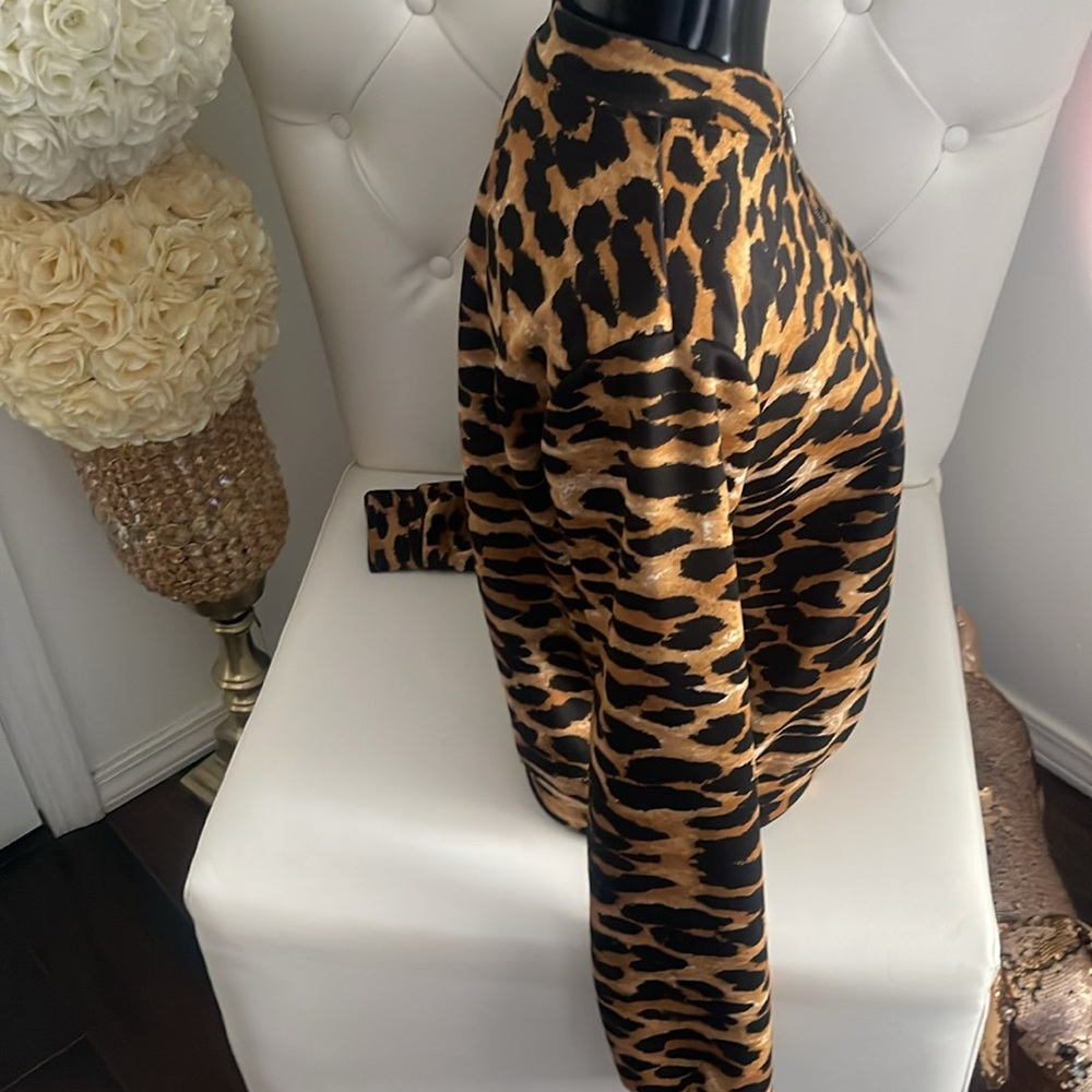 Leopard print womens boomer jacket - Picture 3 of 6